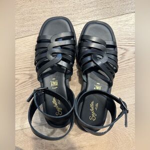 New Seychelles Mallory Sandal Black Leather 7